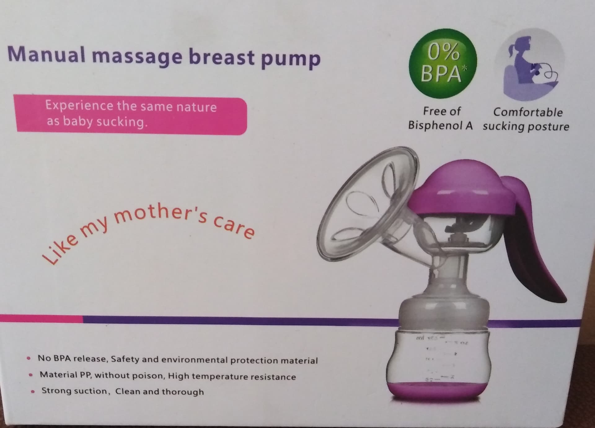 Manual massage breast Pump