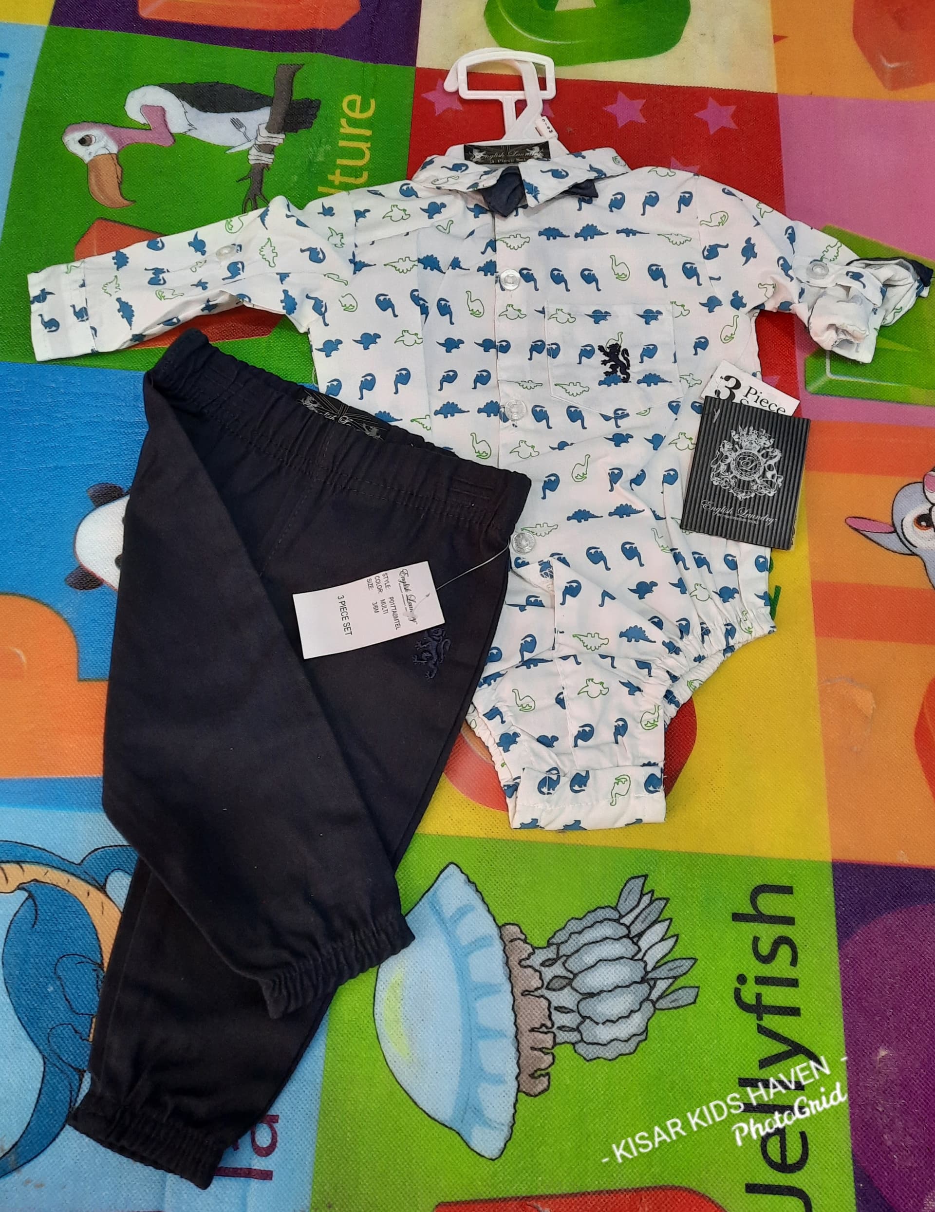 Baby boy long sleeve shirt and Trousers with bow Tie 3-6months and 6-9months