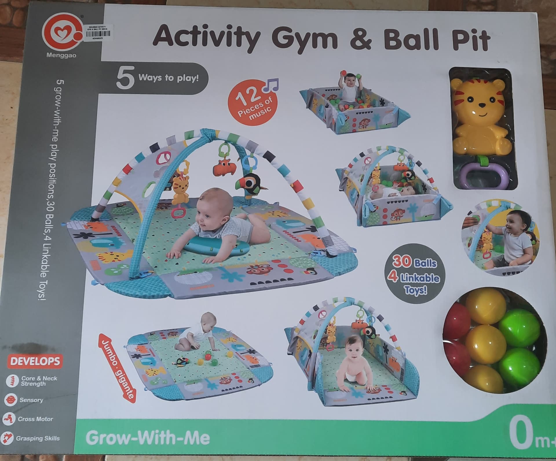 Activity Gym and ball pit play mat with 30 balls