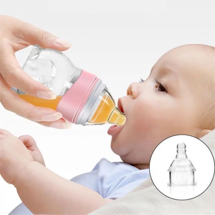 Baby Fruit pacifer and silicon feeding bottle(3 heads)