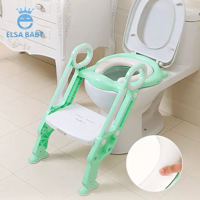 Kids toilet seat with ladder