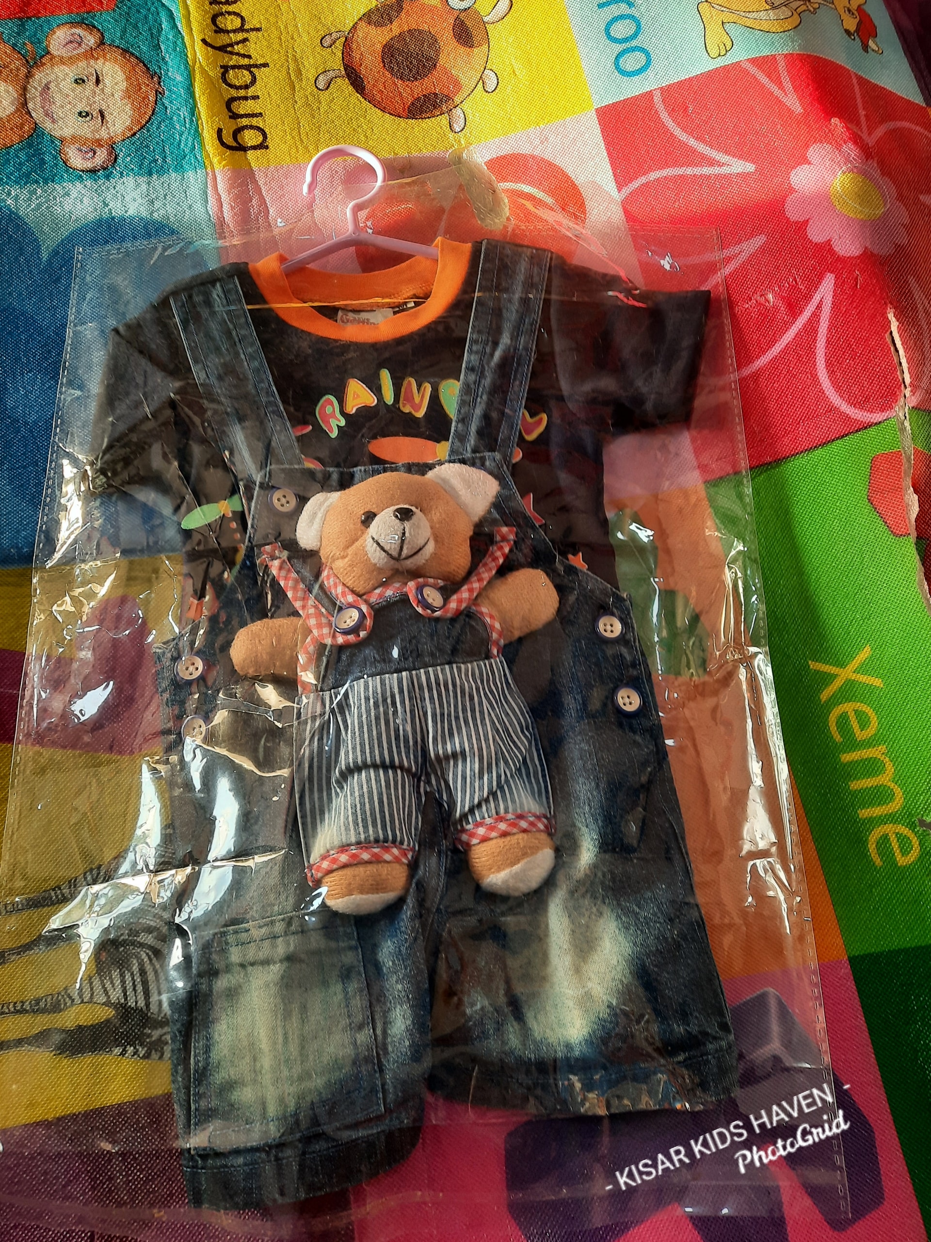 Baby boy T.shirt and car wash jeans with Teddy bear