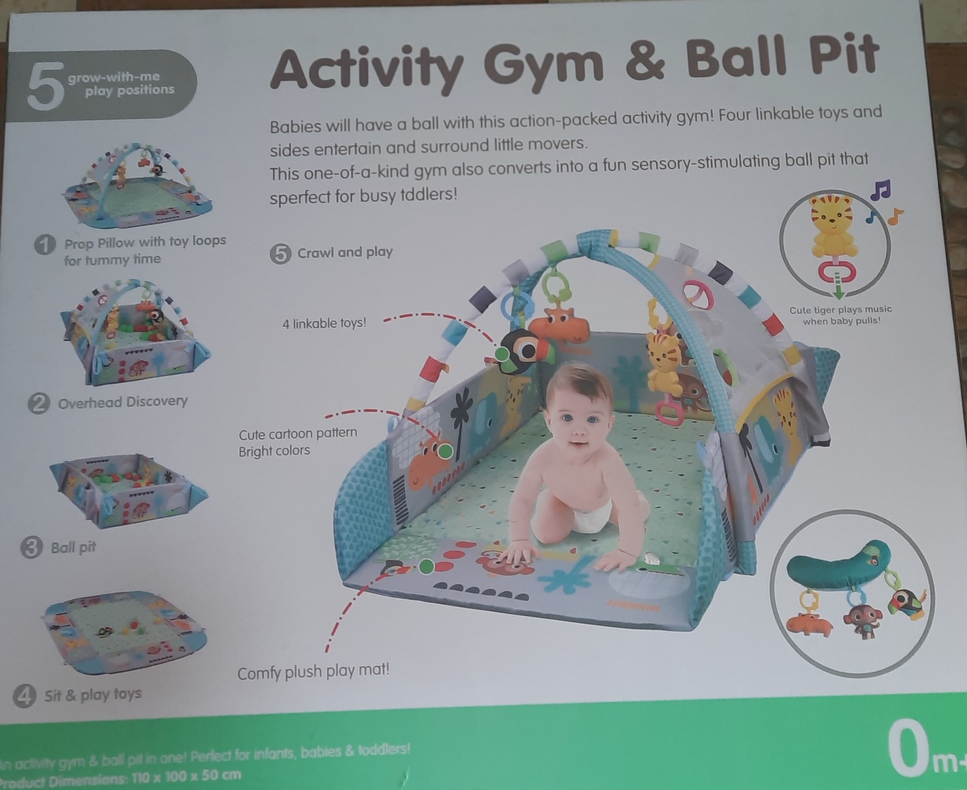 Activity Gym and ball pit play mat with 30 balls